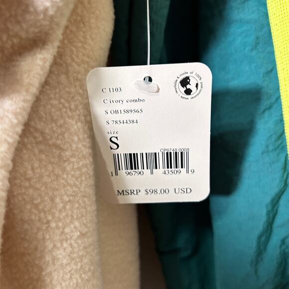 NEW Free People Movement Arena Fleece Pullover Ivory Combo Small Après Ski - Picture 6 of 10